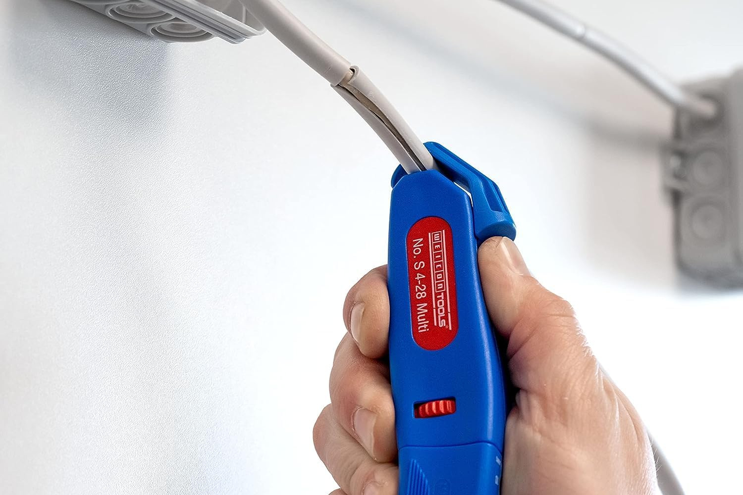 WEICON S4-28 Multi-Cable Knife, Blue/Red, One Size, 50057328 image number 2