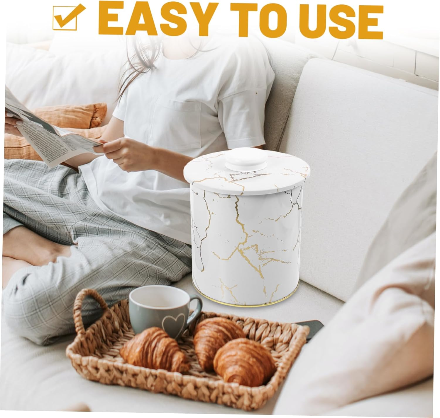 KICHOUSE 2Pcs Iron Bread Storage Box Home Bakery Food Packaging Cake Box for Baking Bread Storage image number 4