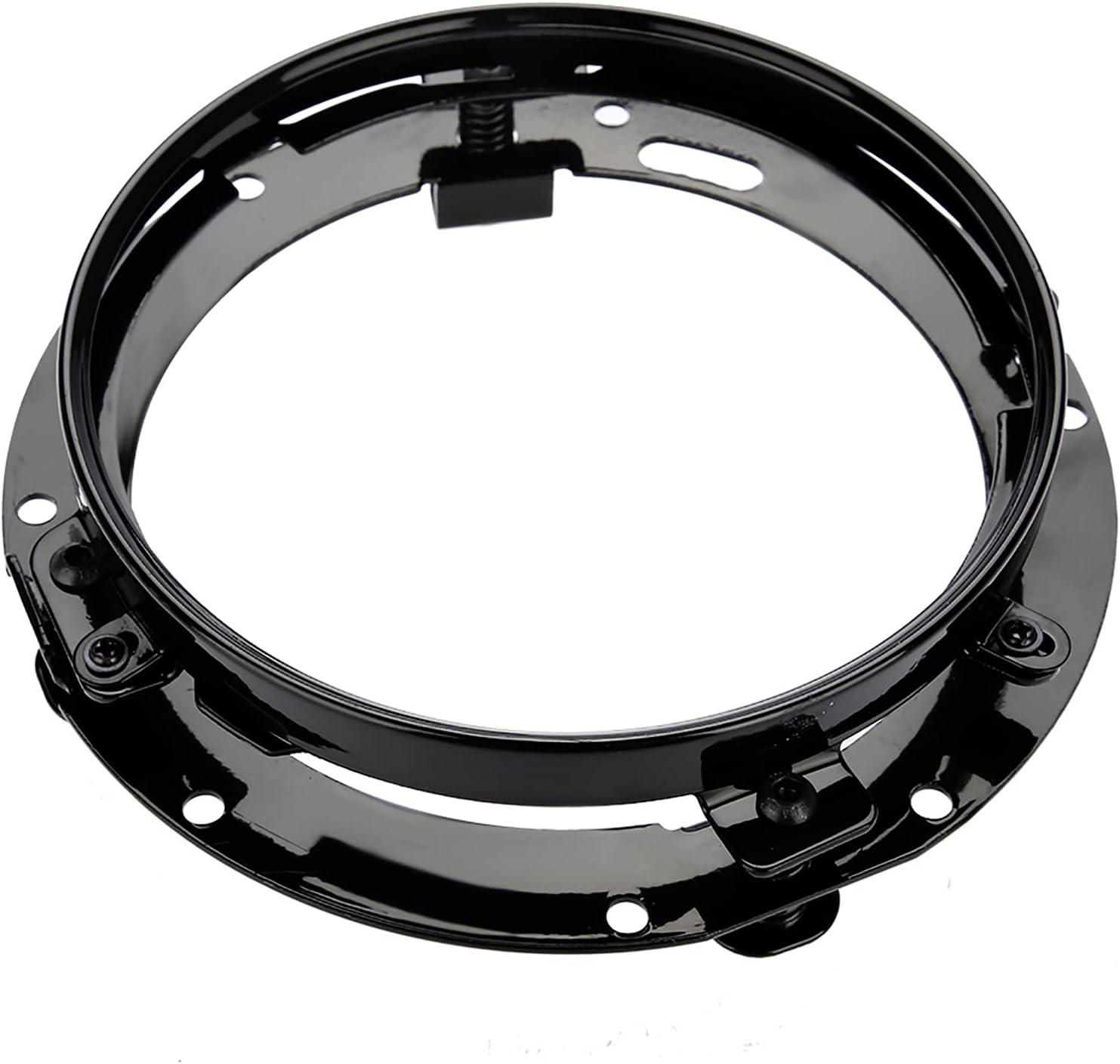 Headlight Mounting Brackets, 7 Inch Car Headlight round Ring Mounting Bracket Headlight Trim Ring Compatible with Wrangler(Black) image number 6