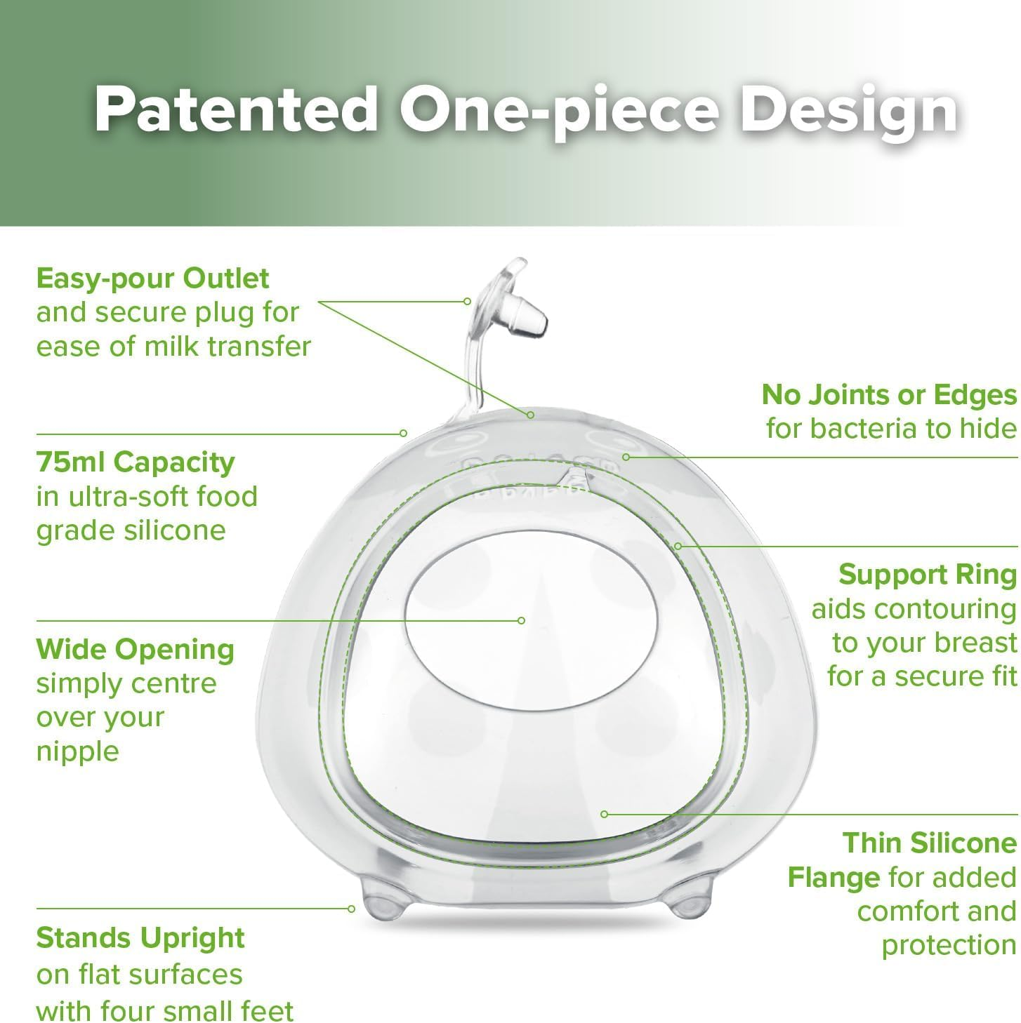 Haakaa Ladybug Milk Collector, Breast Shells Nursing Cup, Silicone Breast Milk Collector, Milk Savers for Breastfeeding, Nipple Shells Protect Sore Nipples Extra-Soft and Reusable (1 Pack, 75Ml image number 3