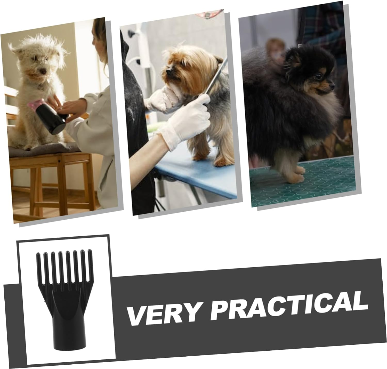 Vaguelly Portable Hair Dryer Blowout Brush Abs Nozzle Replacement for Dog Grooming image number 5