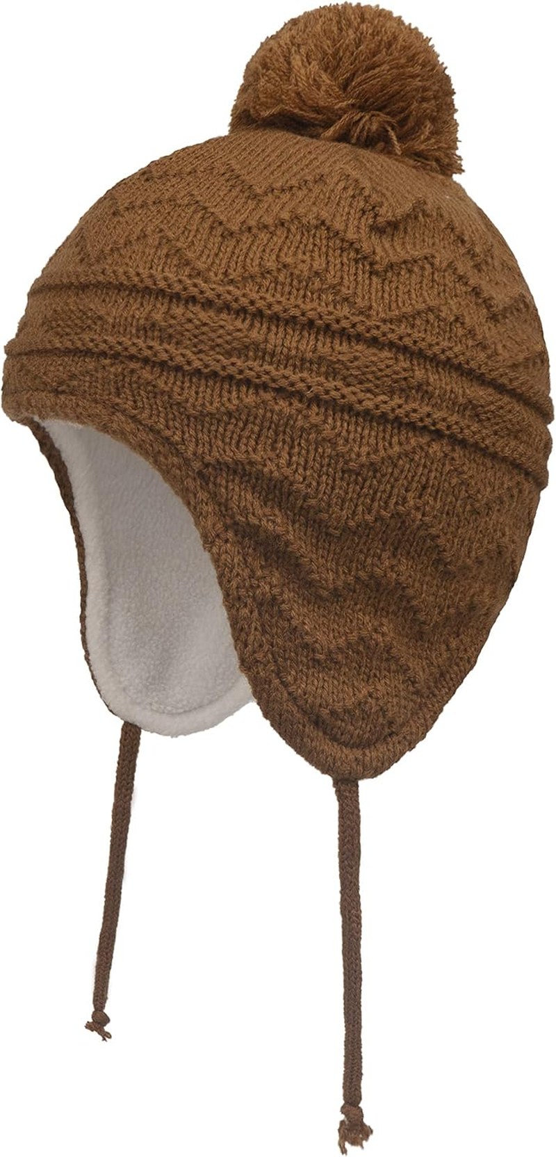 Connectyle Toddler Boys Girls Fleece Lined Knit Kids Hat with Earflap Winter Hat