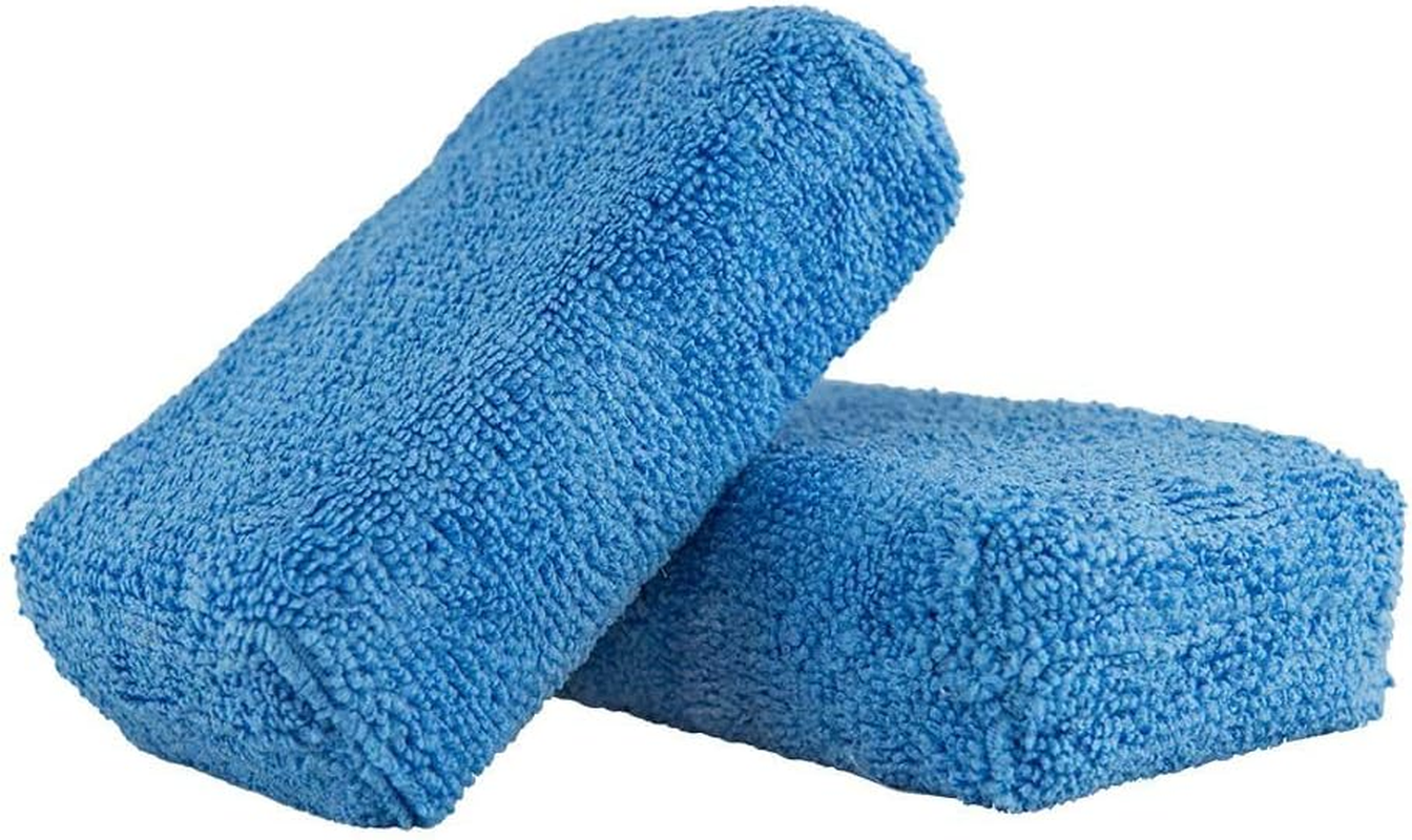Chemical Guys MIC_292_02 Premium Grade Microfiber Applicator, Blue (Pack of 2) image number 5