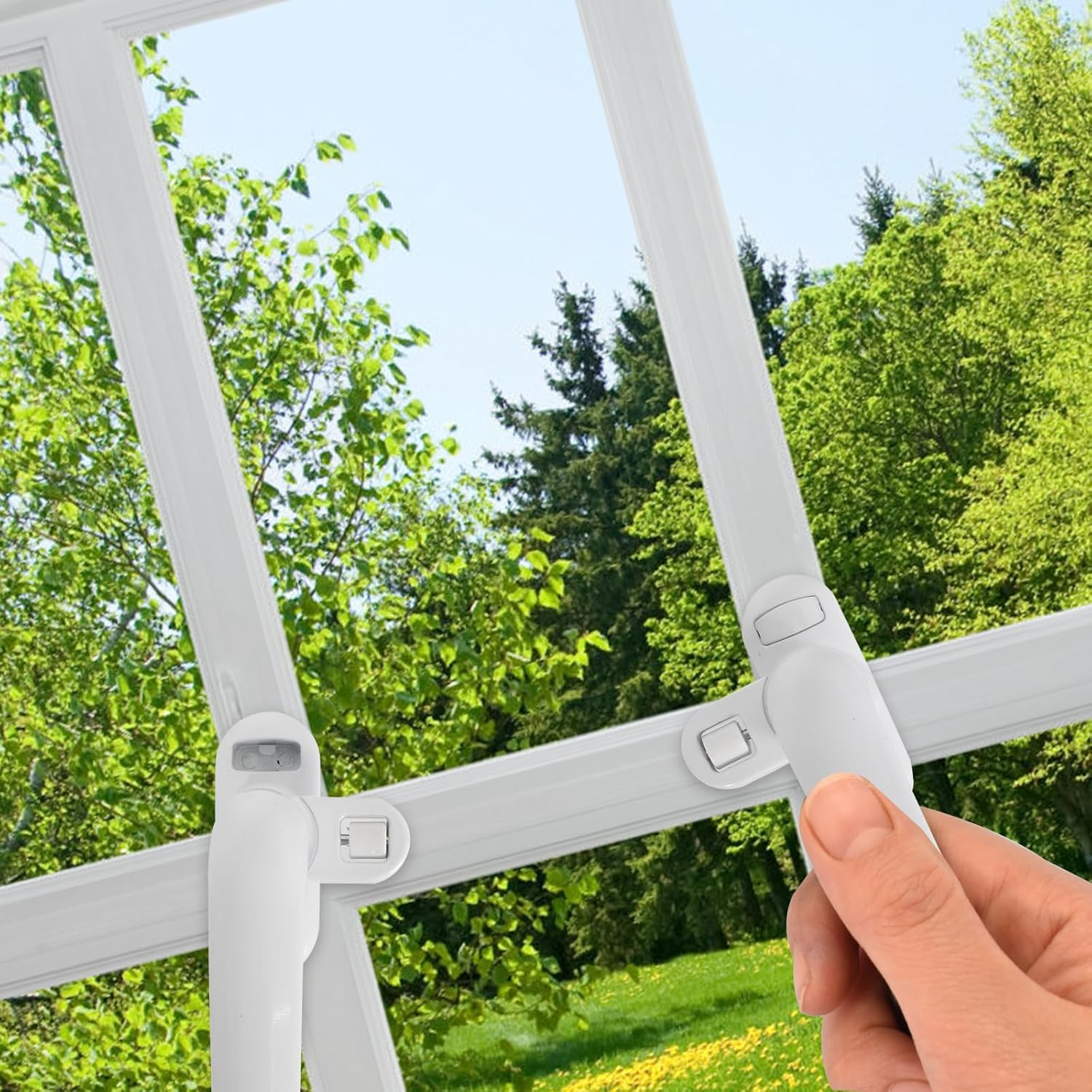 2 Pieces Aluminum Window Handle, Window Handle, Alloy Window Handles, Stainless Steel Sliding Interior and Exterior Window Handle for Door Windows image number 1