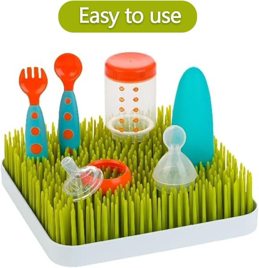 Countertop Drying Rack, Green Plastic Baby Bottle Drying Rack with Drainage Tray, Bottle and Utensil Organizer for Kitchen or Nursery, Baby Feeding Essentials image number 3