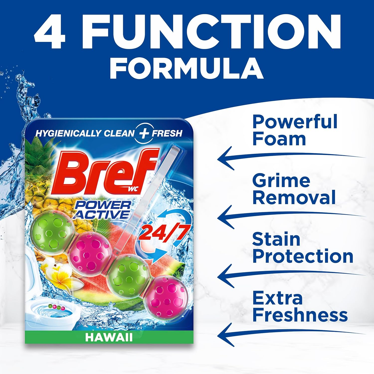 Bref Escapes Hawaii Sensation with Air Freshener Effect, Rim Block Toilet Cleaner, 50G image number 6