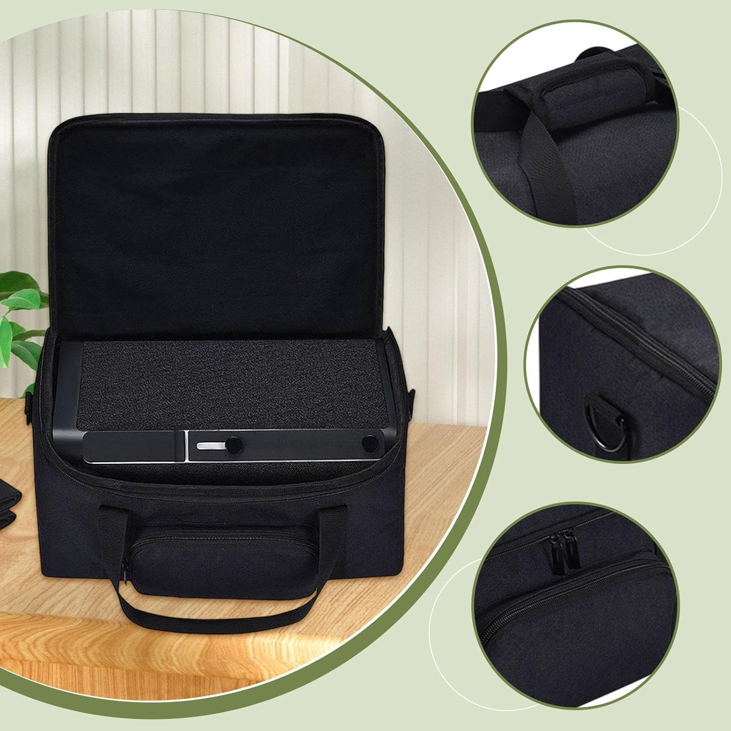 Ysyqkn Portable Speaker Case with Adjustable Shoulder Strap Speaker Storage Bag image number 6