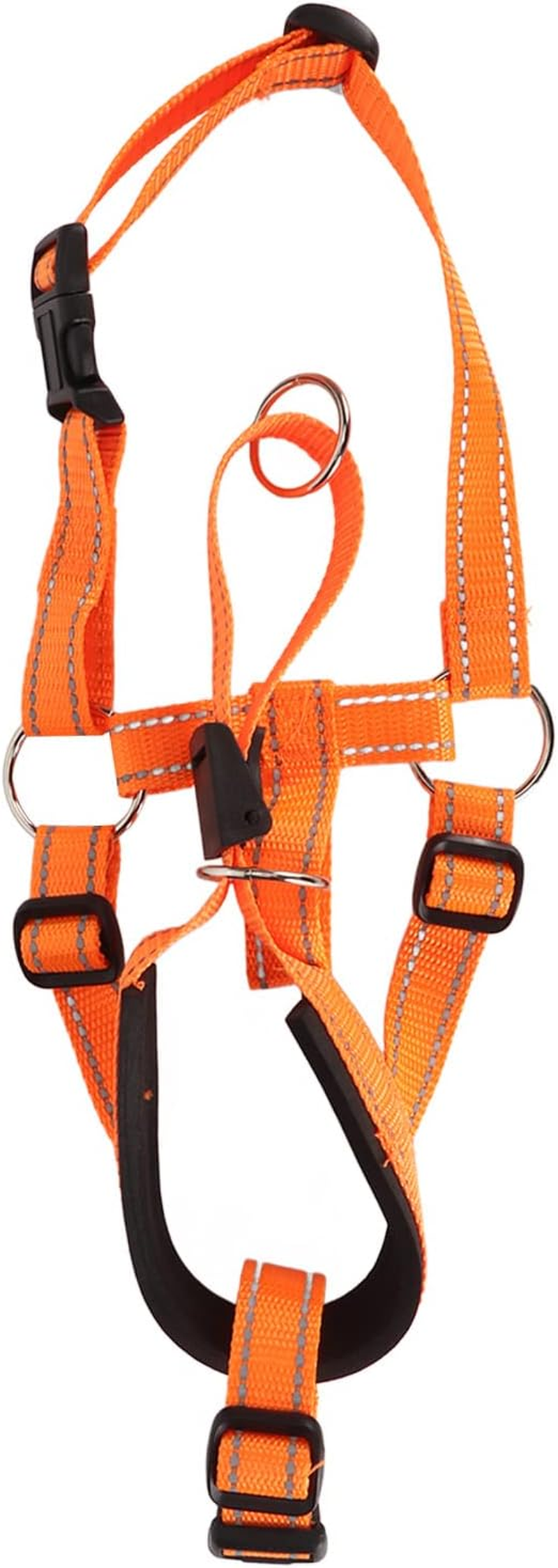 Dog Head Halter Muzzle, Padded Nose Bridge Breathable Orange Headcollar Dog Muzzle Adjustable Front Control Design for Walking (M) image number 3