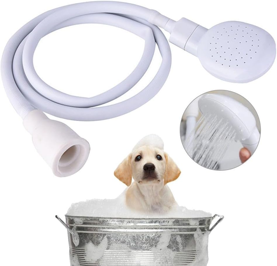 Belt Clip Badge Holder,Portable Rubber Hose Nozzle, Pet Shower Head Single Tap Shower Spray Hose, Shampoo Sprayer Quick Contact Nozzle Handheld Showerhead, Handheld Showerhead image number 5