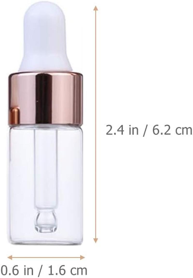 ULTECHNOVO 50Pcs Essential Oil Bottle 5Ml Dropper Bottles Glass Bottles with Droppers Glass Bottle with Dropper Glass Container with Lid Carafe with Lids Mini Travel Chemicals Soda Lime Glass image number 3