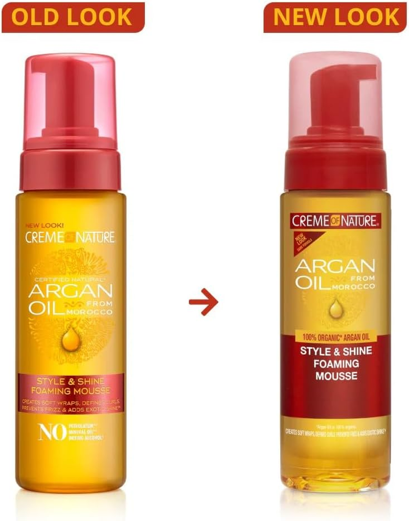 Creme of Nature Argan Oil Style and Shine Foaming Mousse, 7 Ounce