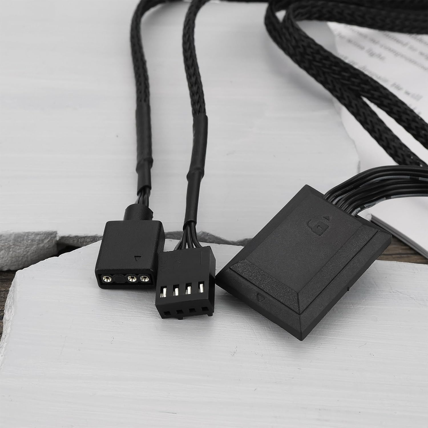 YINETTECH 5V 3-Pin Argb / 4-Pin PWM Fan to Motherboard Connector Computer Fan-To-Motherboard Adapter Cable Compatible with Lian Li SL I-Nfinity UNI Fan image number 3