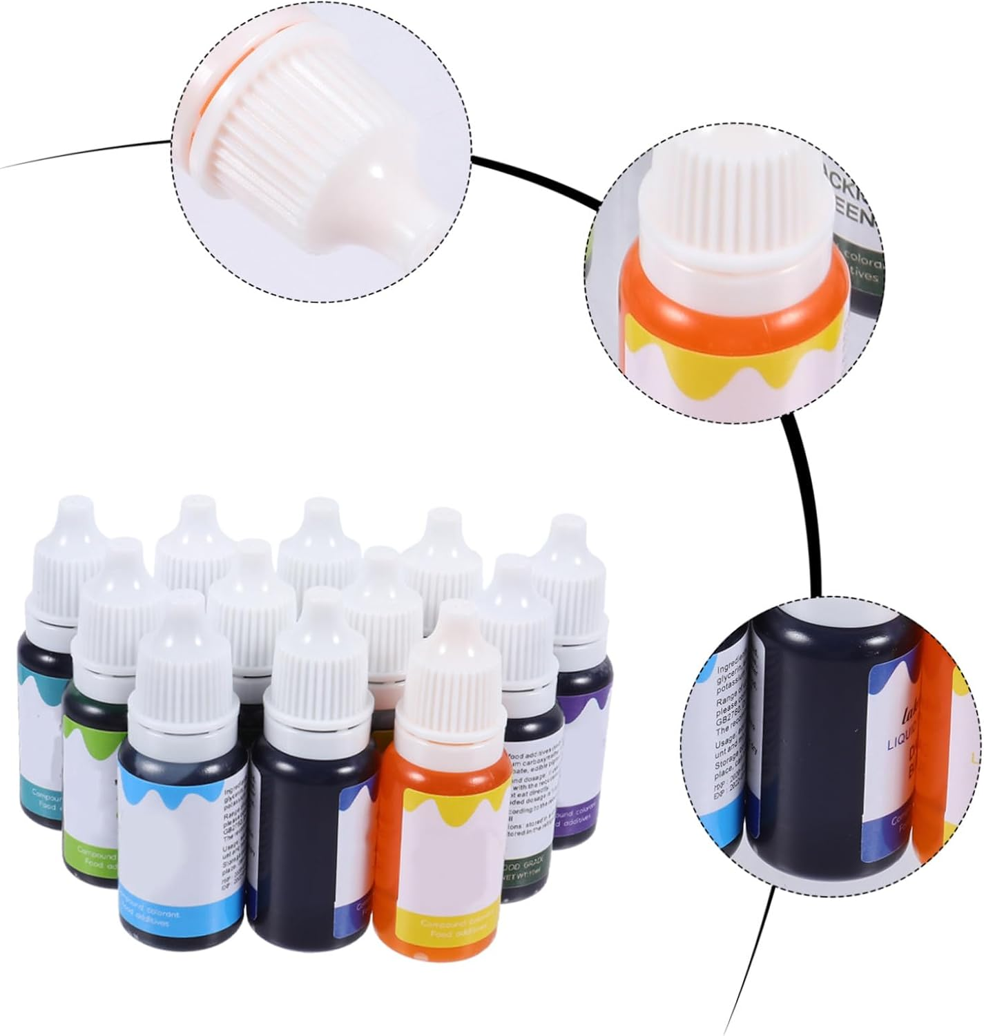 TOVINANNA 12Pcs Lipstick Pigment and Lip Gloss Liquid Set, Pure Plant-Based Cosmetic Pigments, Cool Green Tones #13-24 for Diy Lip Makeup Supplies image number 5