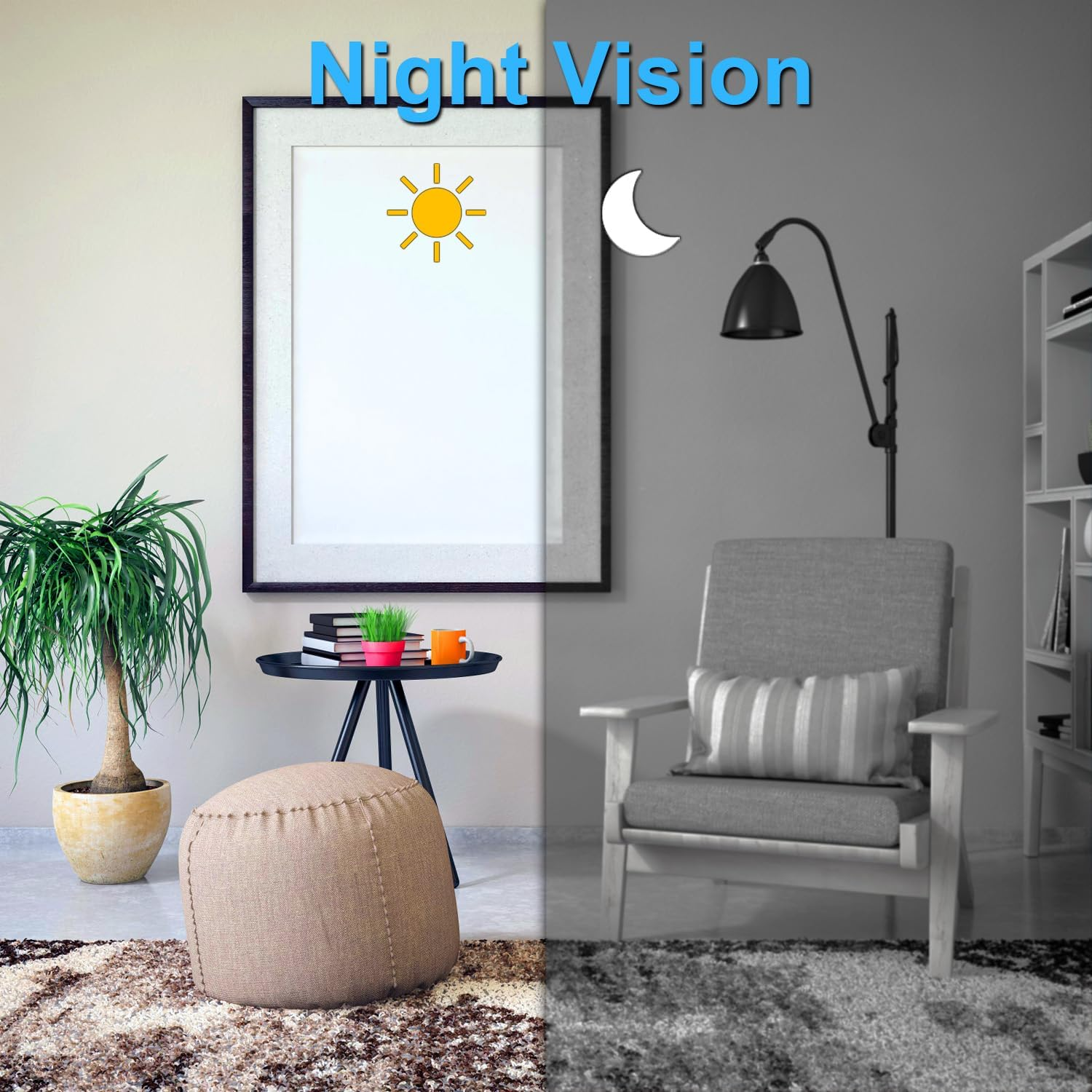 XISRU 64GB Home Security Camera, 1080P Surveillance Camera, Indoor Camera with 10000Mah Battery, Night Vision, Motion Detection image number 5