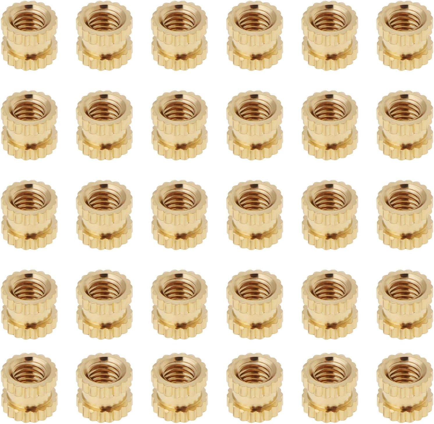 Emsea 200PCS 3D Printing Threaded Insert M3X4X5Mm Thread Knurled Brass Nuts for 3D Printers Electrical Molding Machines Brass Embedding Nuts Gold image number 6