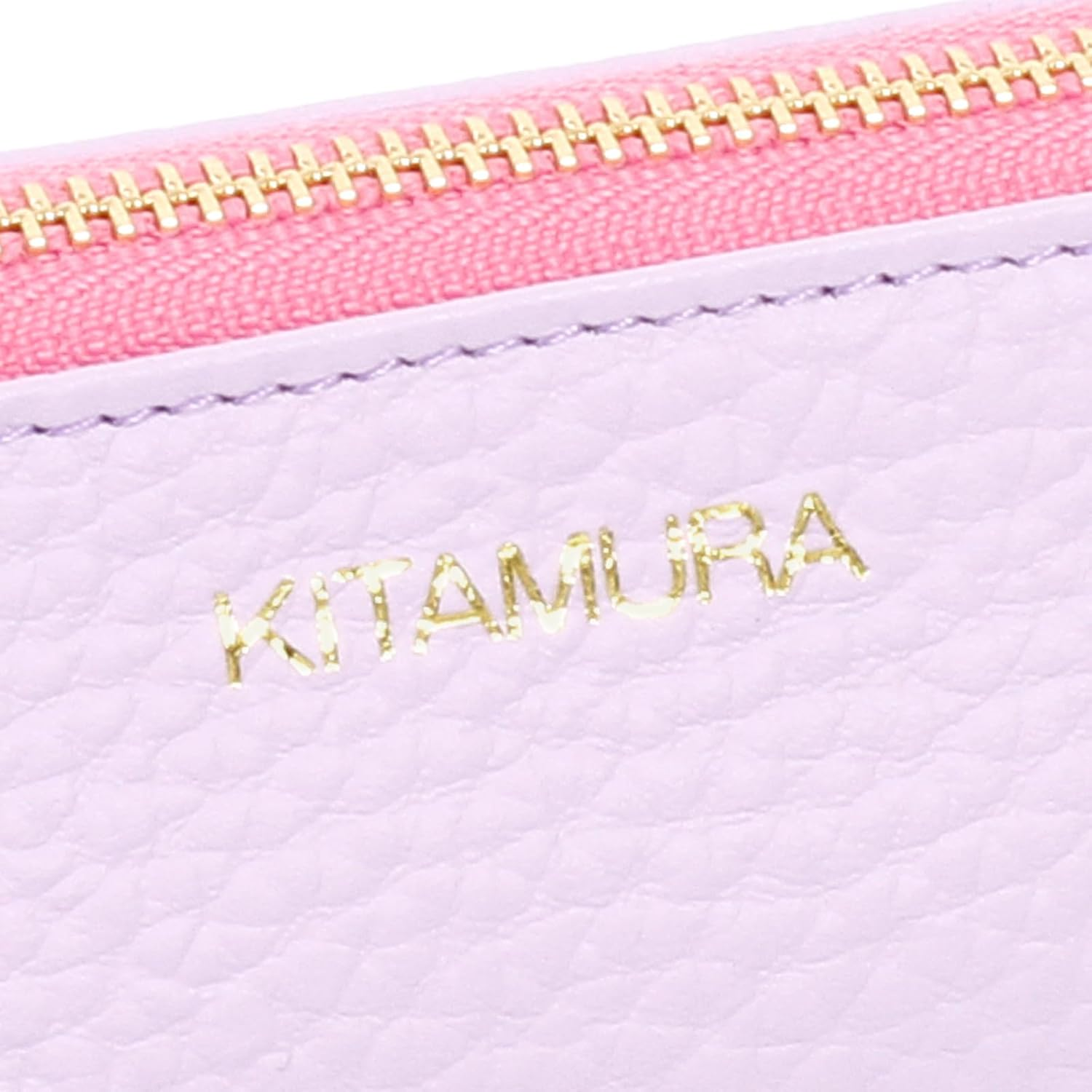 Kitamura PH0775 Cowhide Large Pouch - Beige/Ice Blue 50211 image number 5