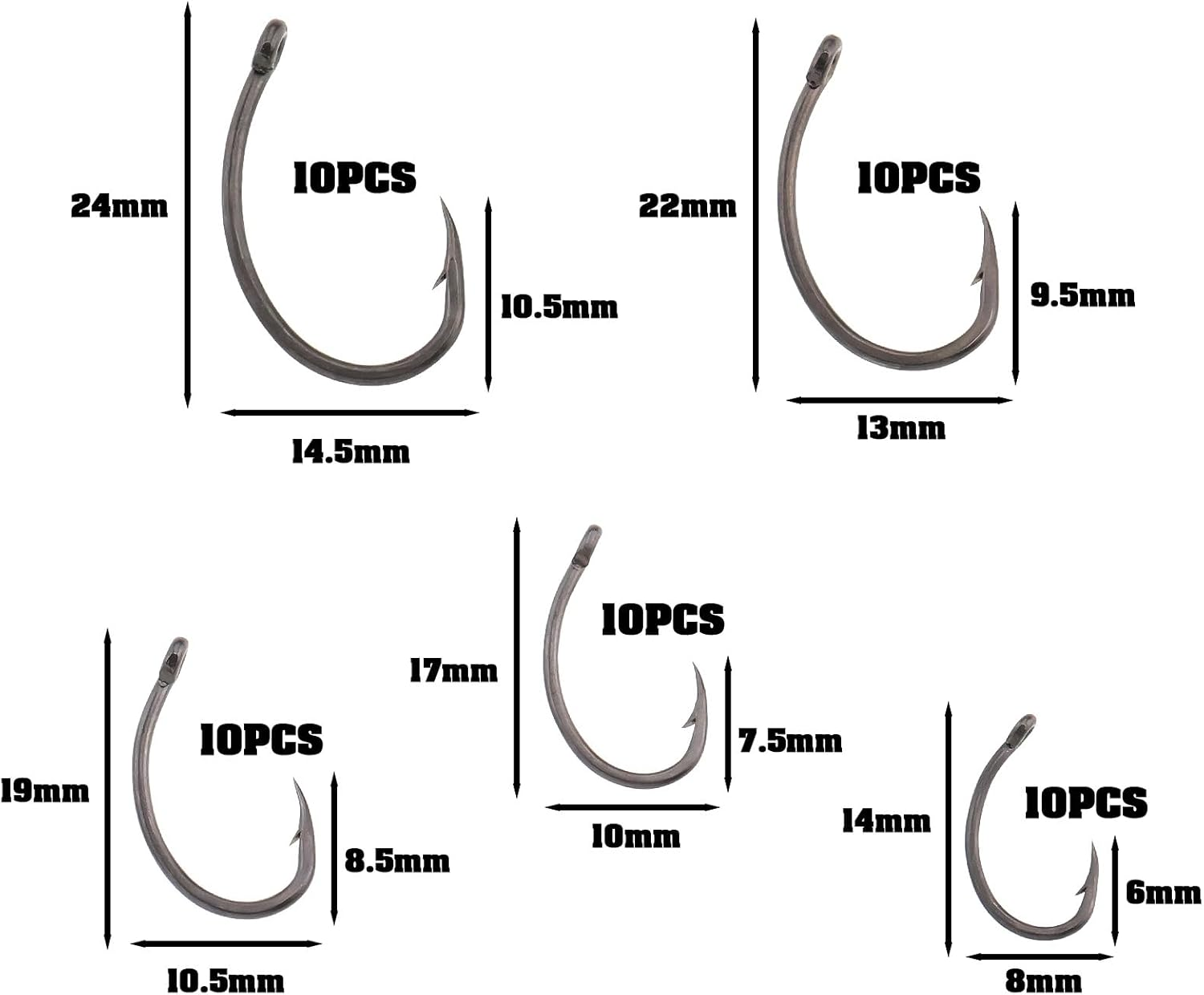 50PCS Barbed Carp Hook 2 4 6 8 10 High Carbon Steel Carp Fishing Hooks for Freshwater Saltwater Increase Hook Strength of Fishhook image number 6