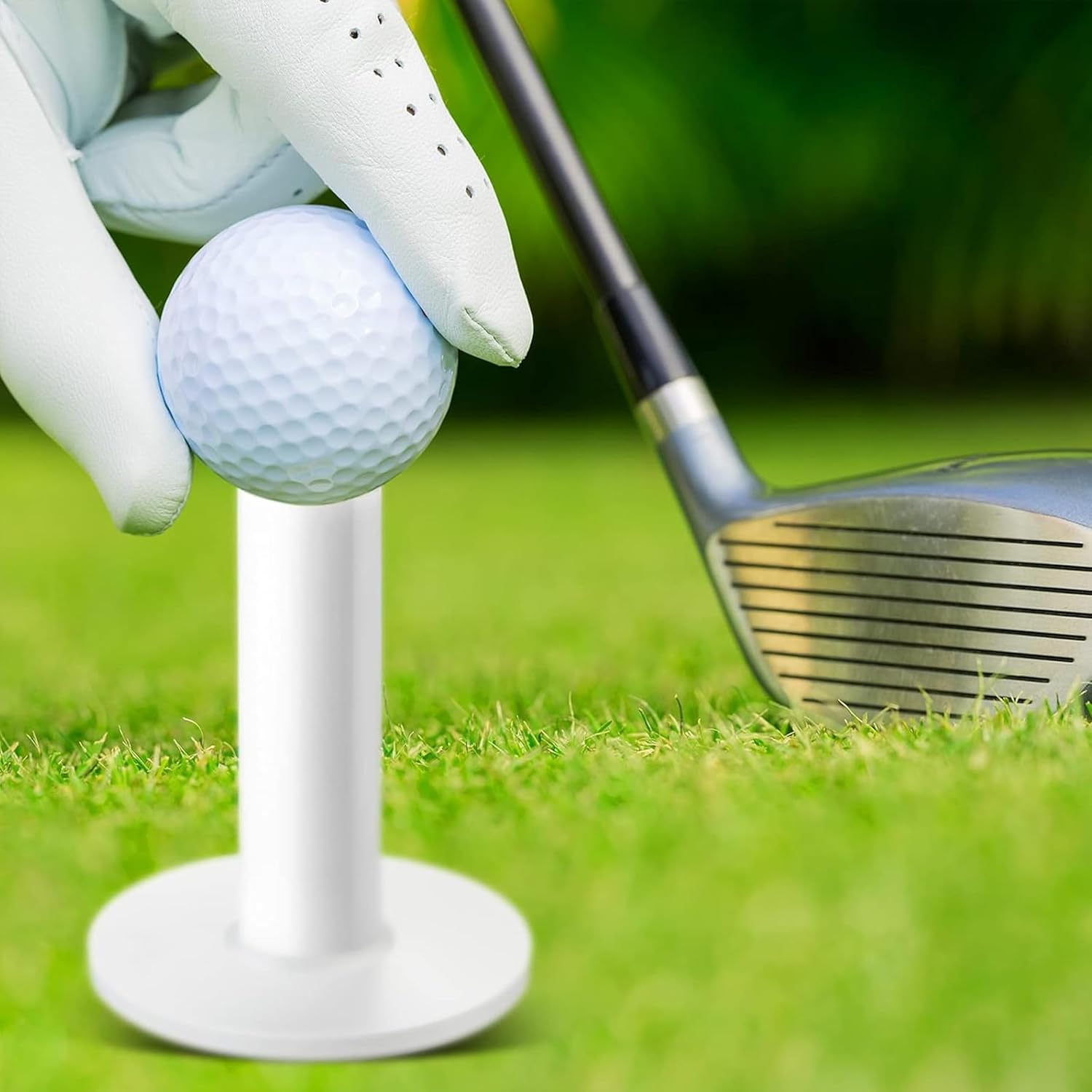 9 Pcs White Golf Rubber Tees for Practice and Driving Range,3X of 1.5", 2.28" and 3.46" Tees,Suitable for Indoor Outdoor Backyard image number 2