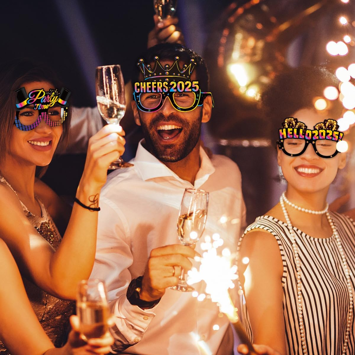 Happy New Year&rsquo;S Eve Glasses 2025 - Pack of 16 | New Year&rsquo;S Eve Party Supplies 2025 | Happy New Year Glasses 2025, Happy New Year Decorations 2025 | New Year&rsquo;S Glasses, New Year&rsquo;S Eve Decorations image number 3