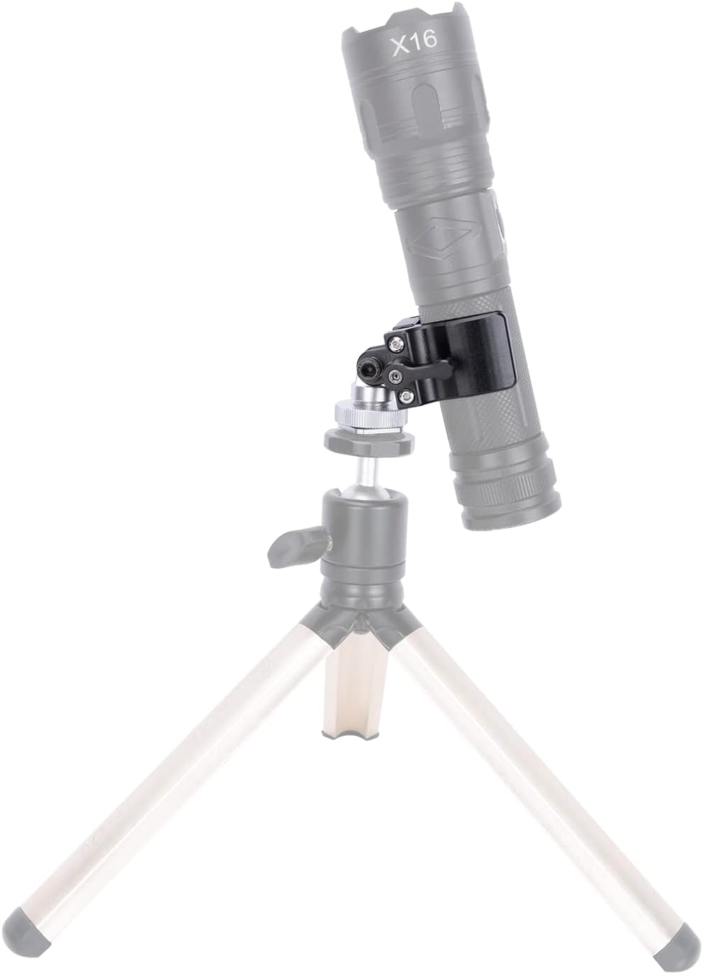 Niceyrig Shockproof Shotgun Microphone Holder Aluminum Alloy Clamp with Cold Shoe Adaptor, LED Flashlight Holder (18-35 Mm) image number 4