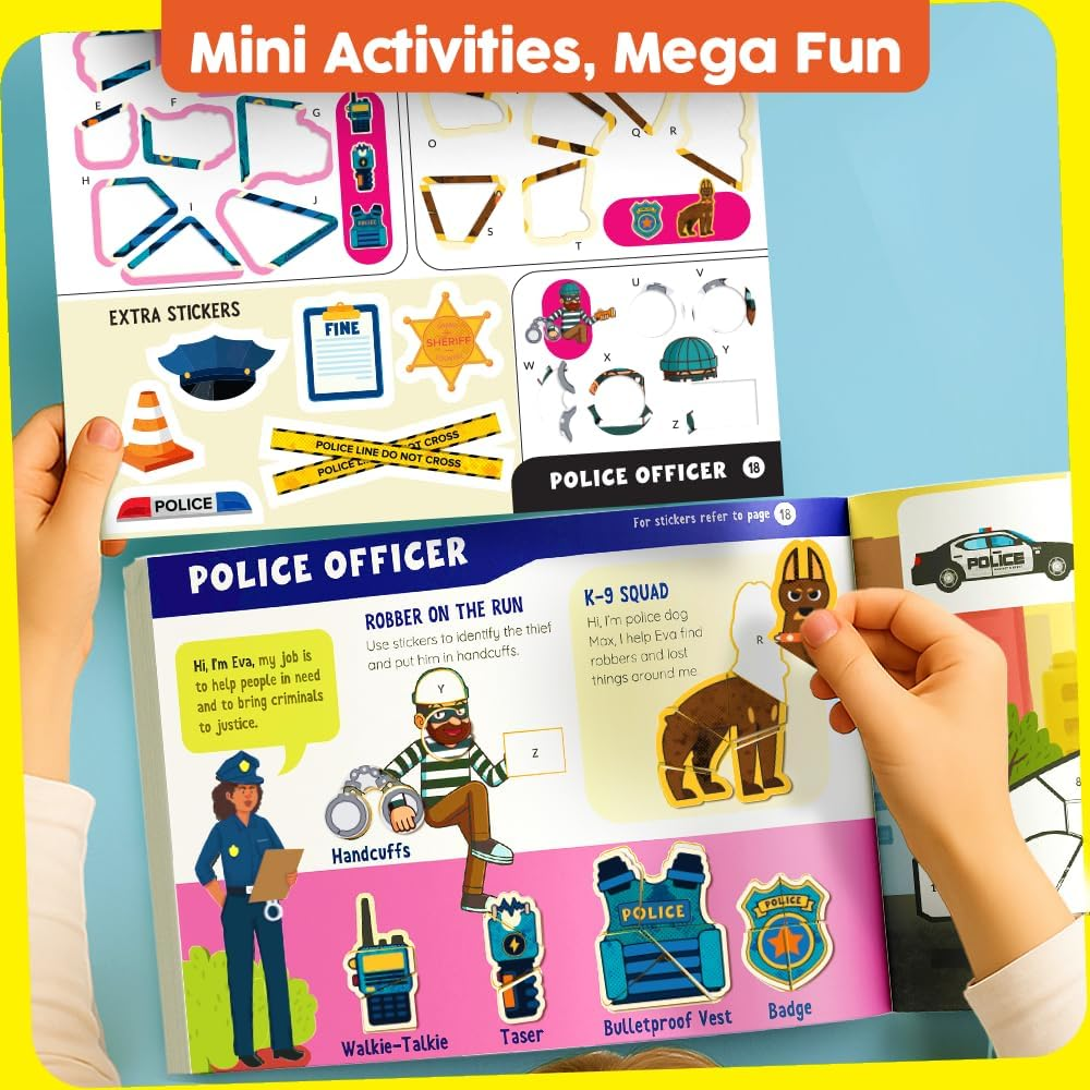 Funcils Paint by Sticker & Number for Kids - 30 Color by Sticker Paint Book | Travel, Airplane, Car Activities for Kids Ages 4-8 Girls Boys | Art & Crafts Games, Puzzle Books, Learning Educational Kit image number 1