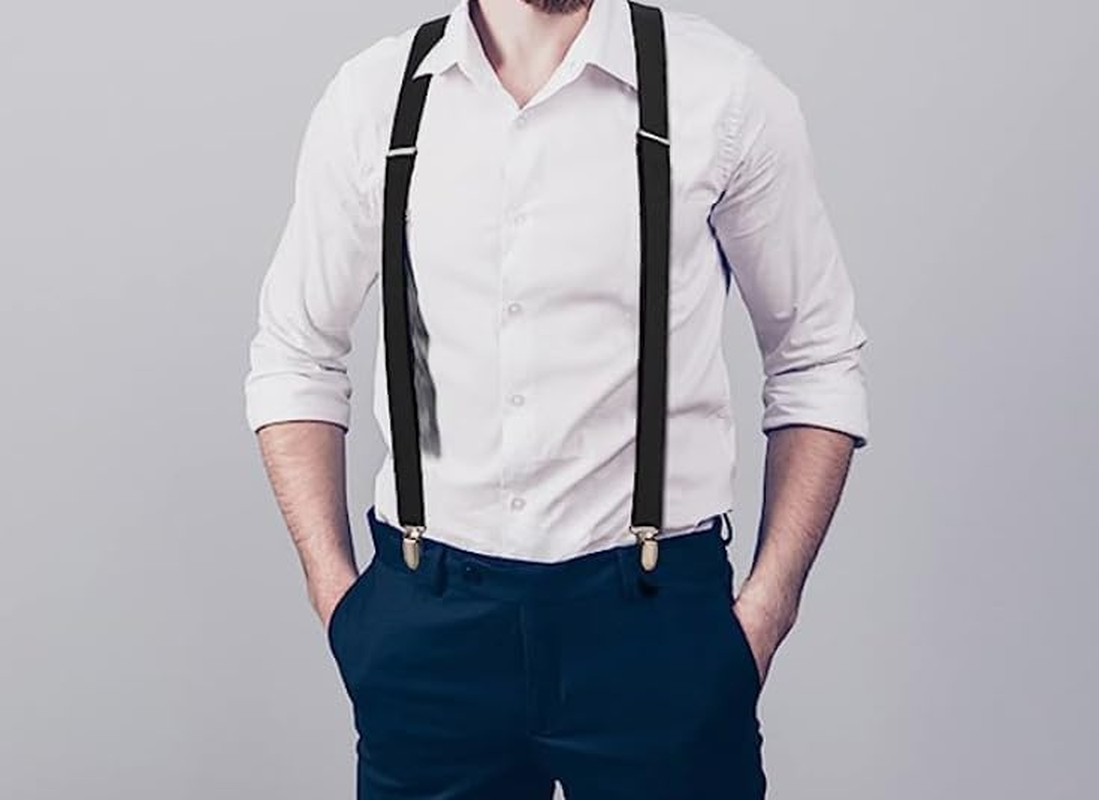 Men Suspender and Bow Tie Set, anti Slip Suspender Belt and Pre-Tied Bow Tie, Perfect for Tuxedo image number 6