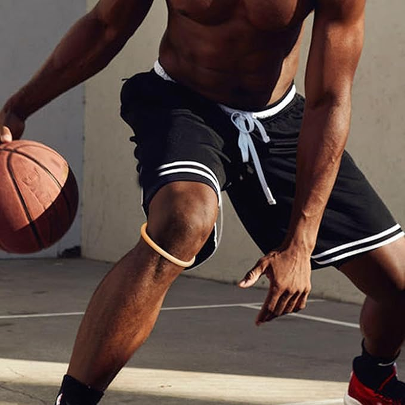 Silicone Patella Ring,4Pcs Knee Rope Loop Basketball Patella Knee Ring,Silicone Patella Ring Elastic Knee Ring,Athletic Fixed Protection Patella Ring,Basketball Patella Tendon Stabilizer Knee Ring - Colorful, Regular image number 6