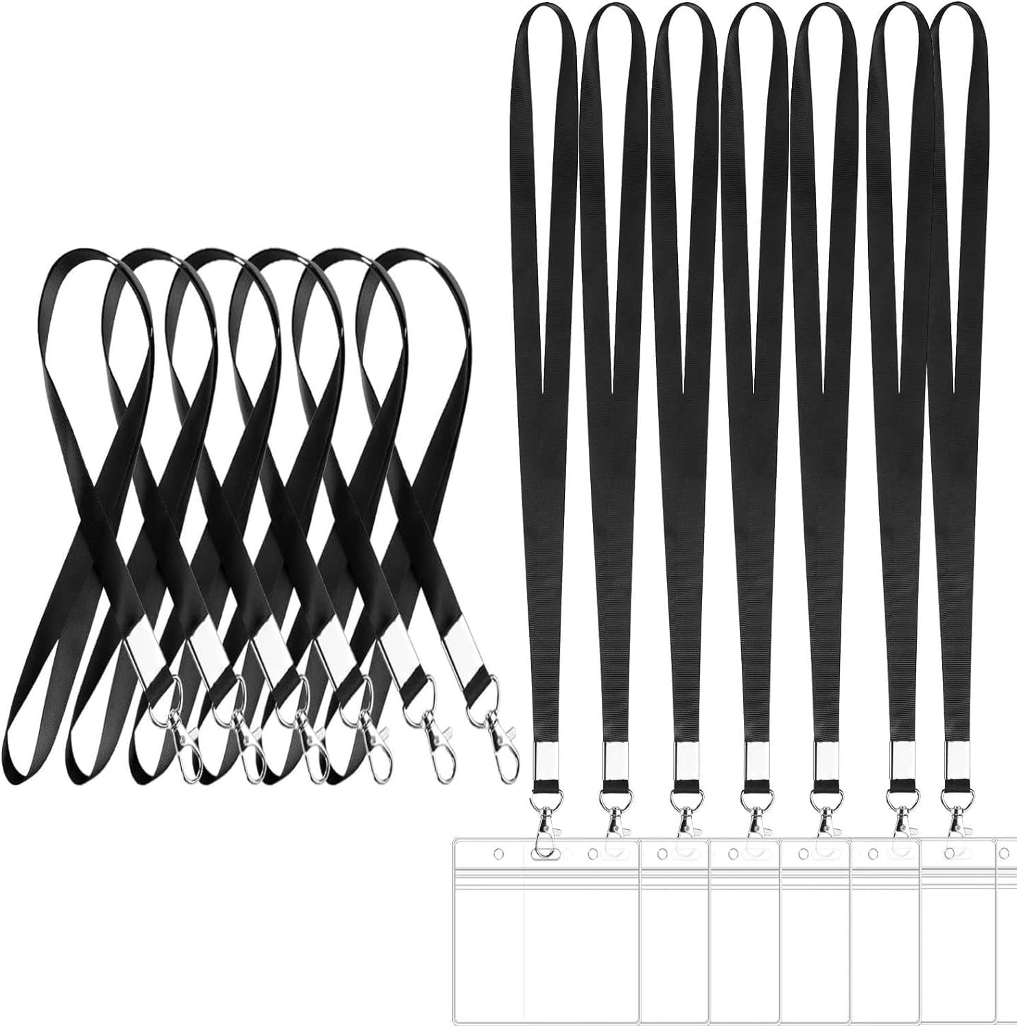 30Pcs Black Name Tag Lanyards ID Holder Lanyards for ID Badges, Multi-Purpose Badge Holder Strap for Teacher, Suitable Lanyards for Car Keys, Wallet, Whistles image number 2