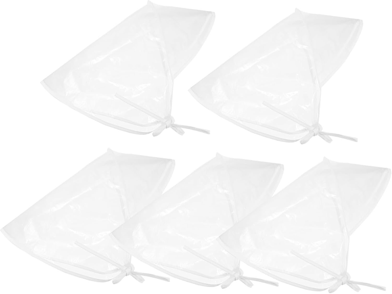 Beaupretty 5Pcs Waterproof Rain Bonnet Hair Cover Plastic Caps Sunproof Hats for Women Protect Hairstyle Outdoor Use White image number 2