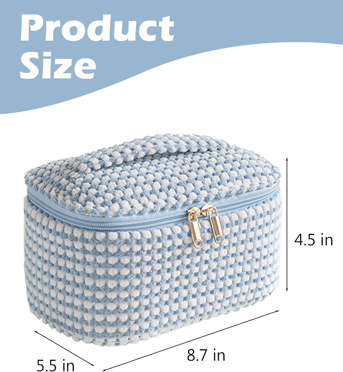 Makeup Bag Corduroy Cosmetic Bag,Cute Makeup Pouch,Travel Toiletry Make up Brush Storage Bag,Travel Essenitial for Women,Portable Makeup Bag