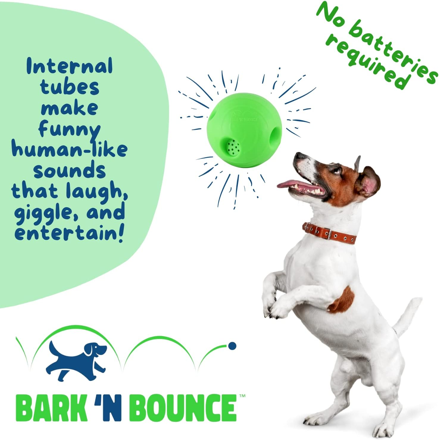 Bark N Bounce: the Interactive Dog Toy Ball That Bounces and Laughs, Engaging Your Dog'S Natural Instincts | Small/Medium 3.75In | Dogs 30Lbs and Under image number 5