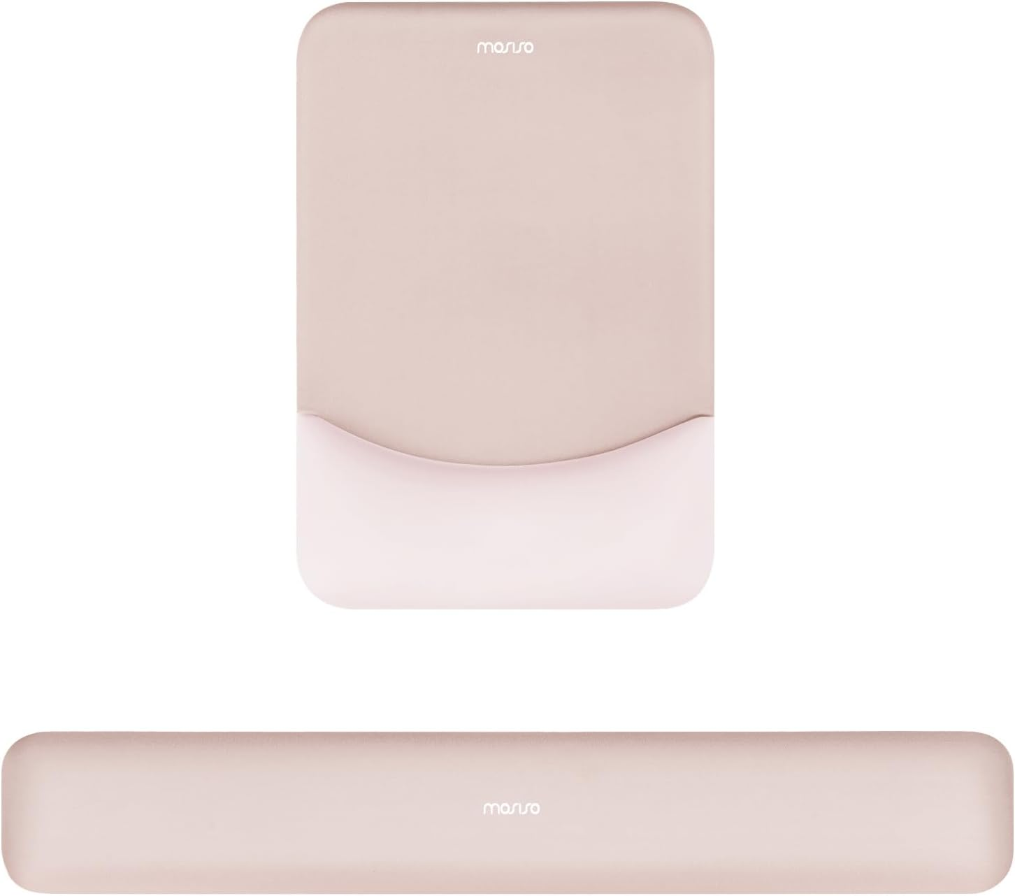 MOSISO Wrist Rest Support for Mouse Pad&Keyboard Set, Rectangular Ergonomic Mousepad Non-Slip Base Home/Office Pain Relief&Easy Typing Pad with Neoprene Cloth&Raised Curved Memory Foam, Slate Blue