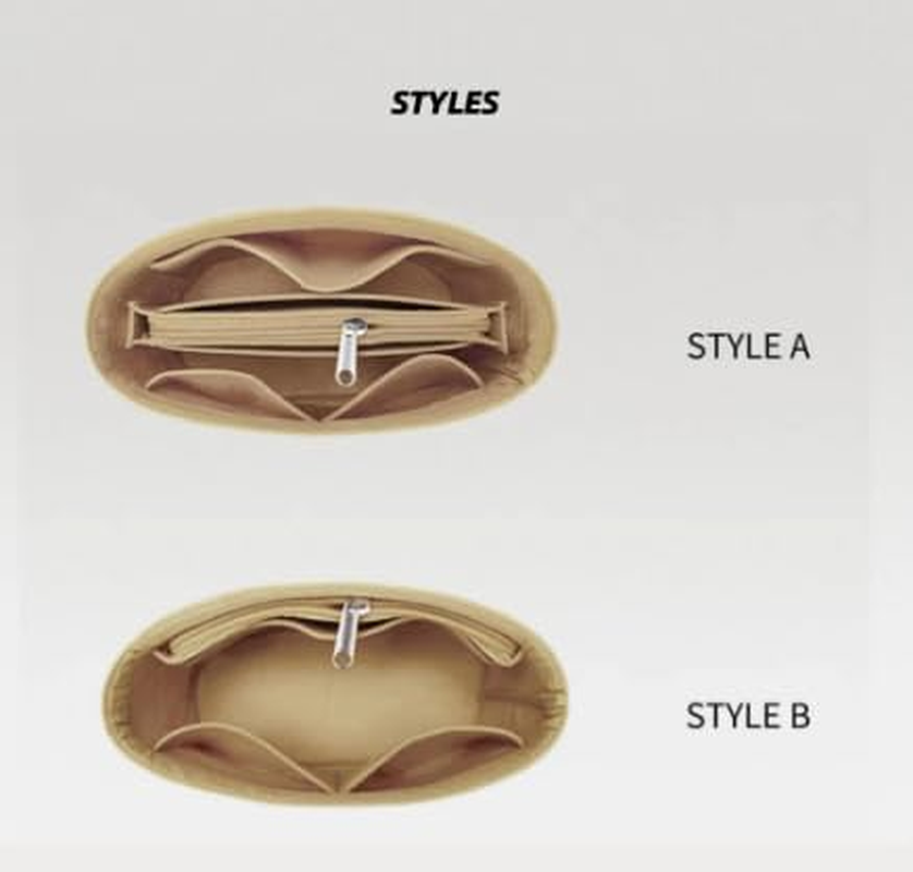 Xoppia Bag Organizer Compatible with Goyard Anjou Mini Bag. Felt Insert Liner for Women Handbag. (Black, Style B) image number 3