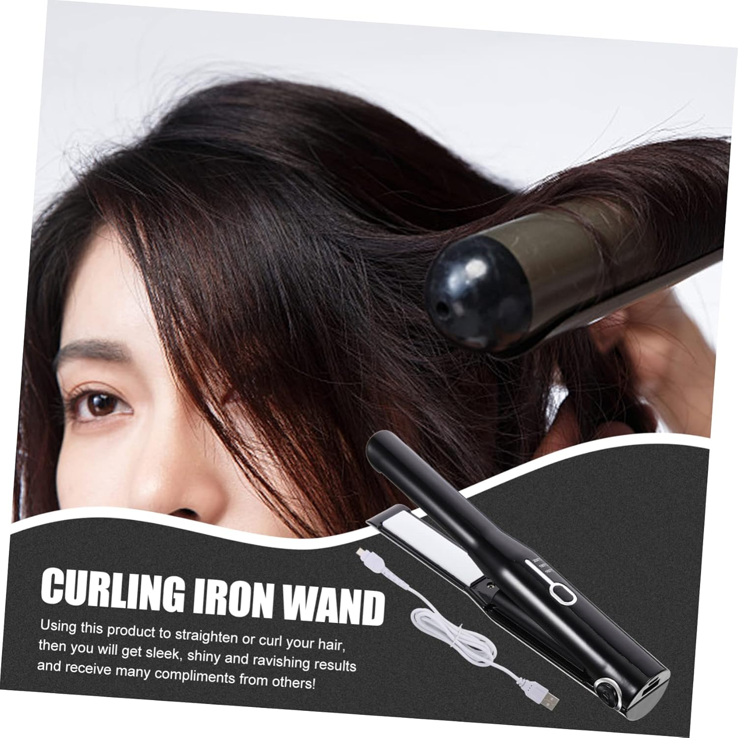 GANAZONO Wireless Miniature Hair Straightener Settings Portable for Travel Use Cordless Styling Tool for Women image number 3