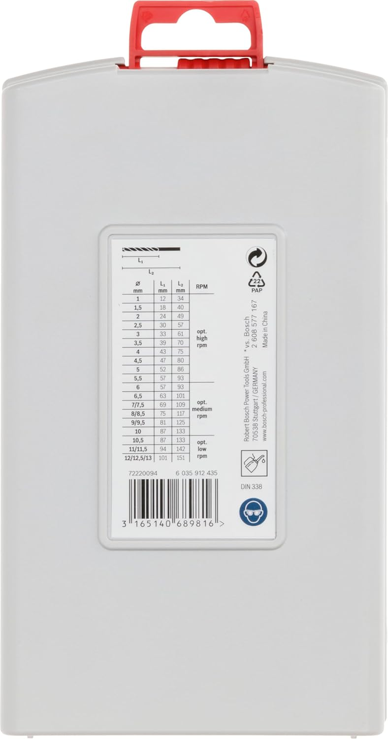 Bosch Professional 25Pc. HSS-G Probox Metal Drill Bit Set (For Steel, &Oslash; 1-13 Mm, Accessories Drill Driver and Drill Stand) image number 6