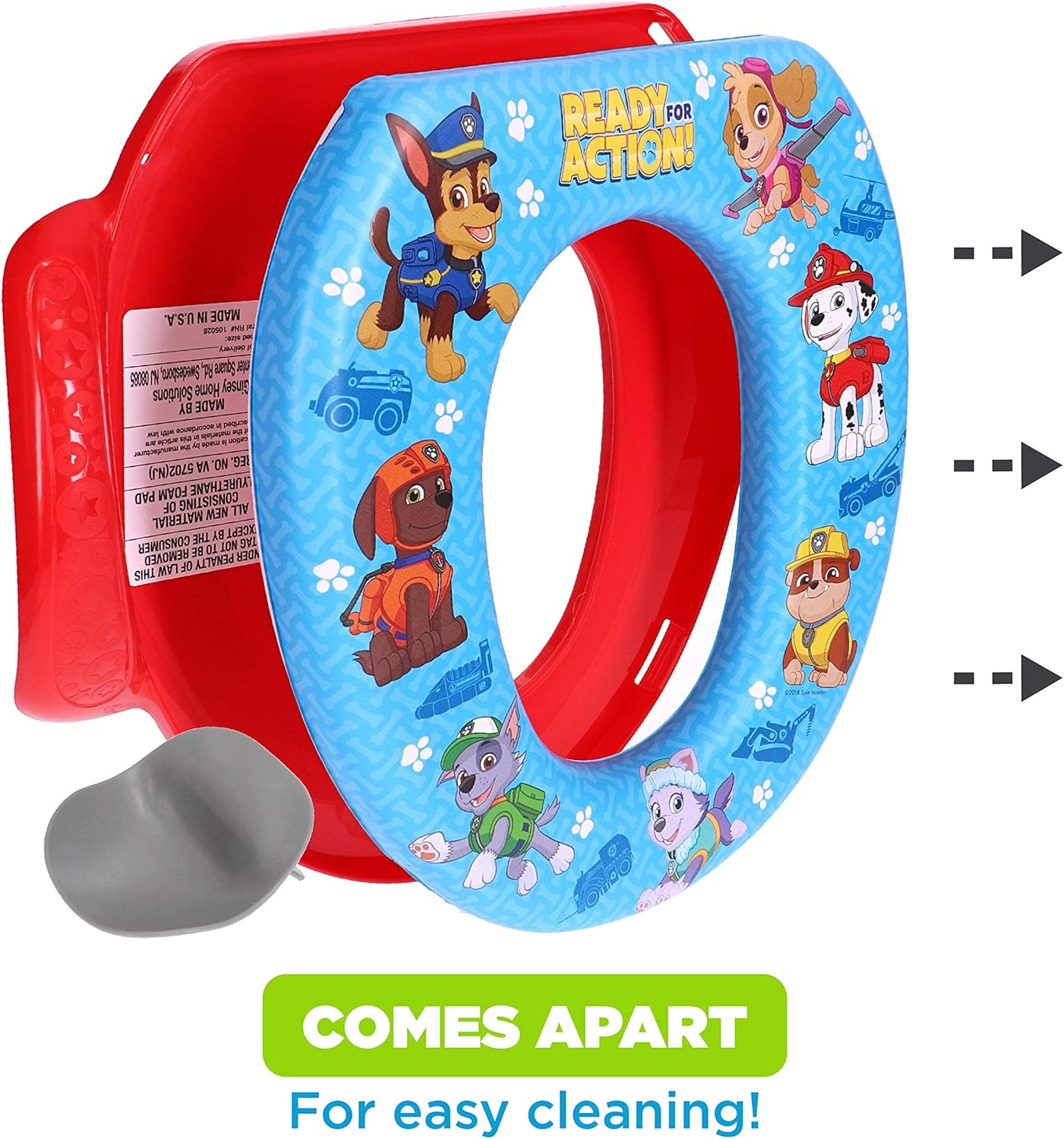 Nickelodeon PAW Patrol Rescue Pups Soft Potty Seat and Potty Training Seat - Soft Cushion, Baby Potty Training, Safe, Easy to Clean