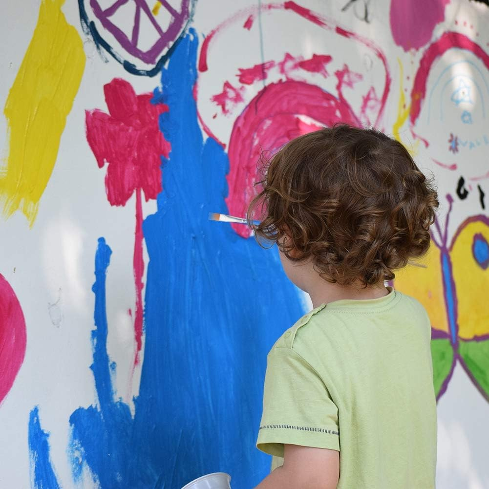 UPINS 60 Pcs 9Mm Wide Flat Paint Brushes Set with Nylon Hair, Small Brush Bulk for Detail Painting Short Plastic Handle Acrylic Oil Watercolor Fine Art Painting for Kids Students Starter Adults Artis image number 2