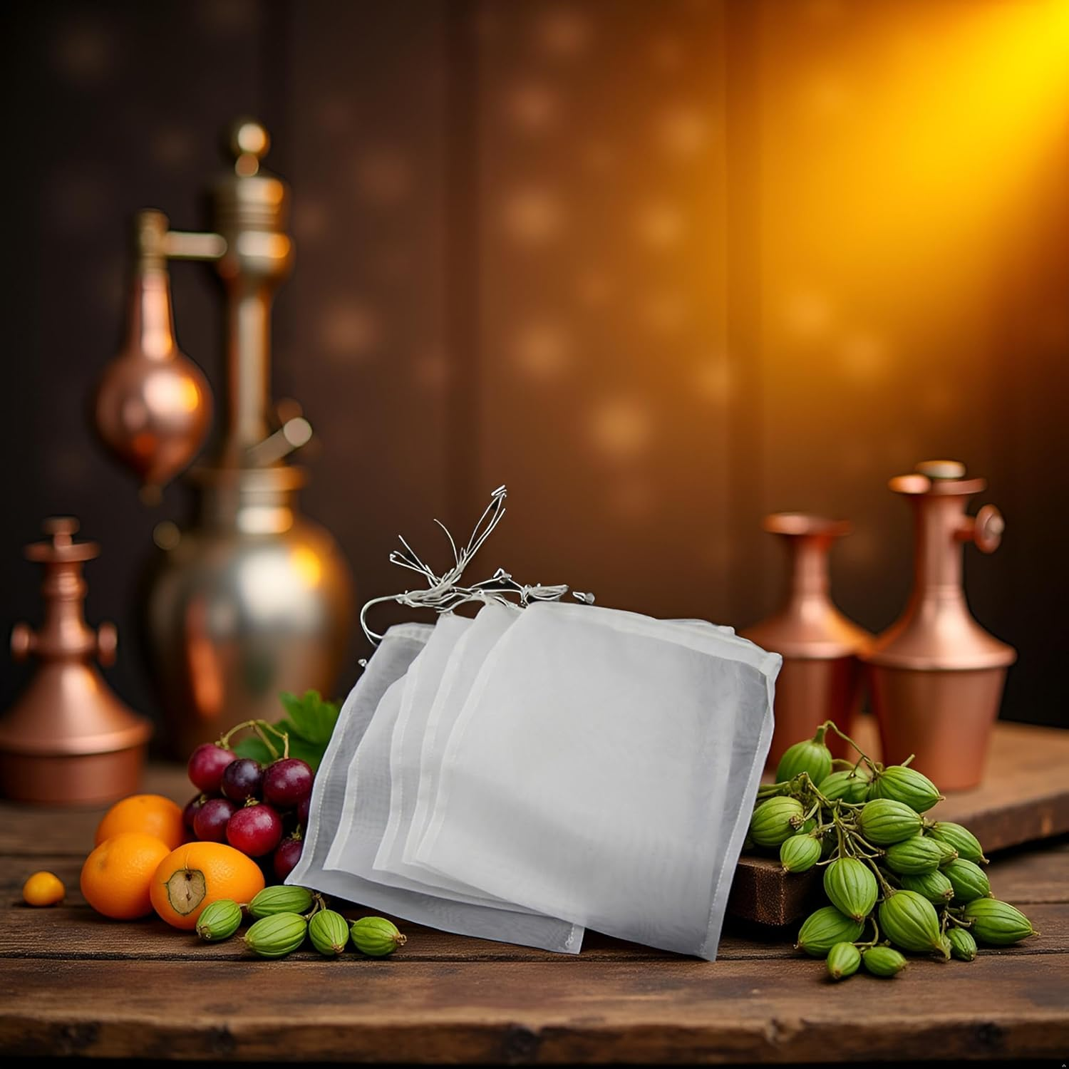 5 Pcs White Nylon Straining Bag - Fine Mesh - Homebrew Beer Wine Cider Dry Hop Beer Brewing Filters and Straining Home Brewing and Wine Making(6 X 7.8 Inch(Width X Height)) image number 6