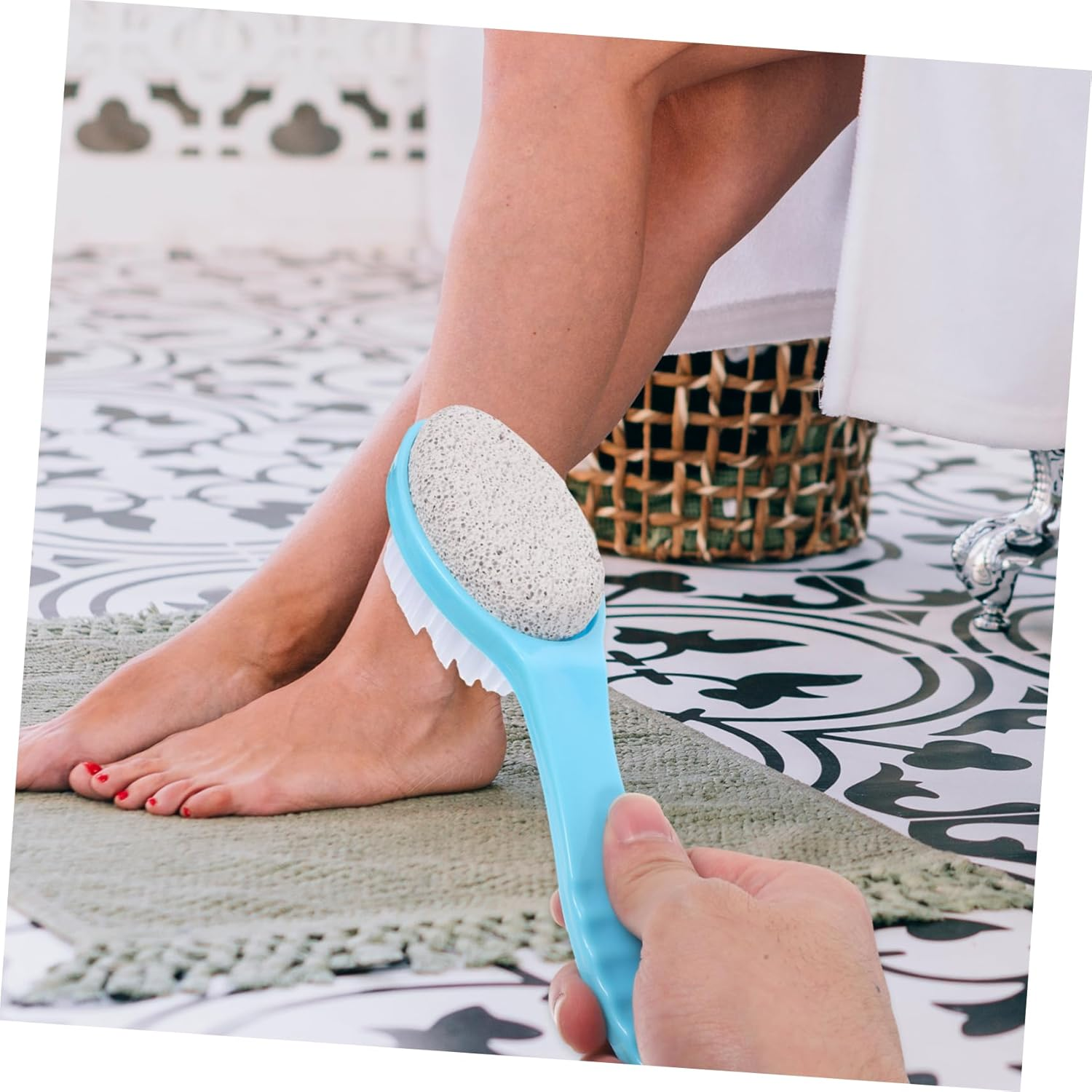 Double Sided Pumice Stone Brush for Foot Callus Remover Pedicure Tool Foot Exfoliator for Dead Skin Removal for Home Pedicure image number 5