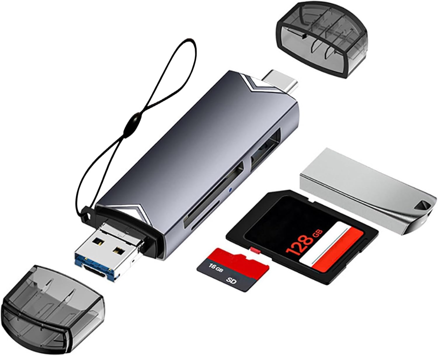 USB 3.0 Micro SD Card Reader USB C SD Card Reader 3 in 1 Type-C External Memory Card Reader OTG for USB/TF/SD/SDHC/SDXC/MMC/RS-MMC Card Adapter for PC Compatible with Android/Iphone 17/16 Pro Max/Ipad image number 3