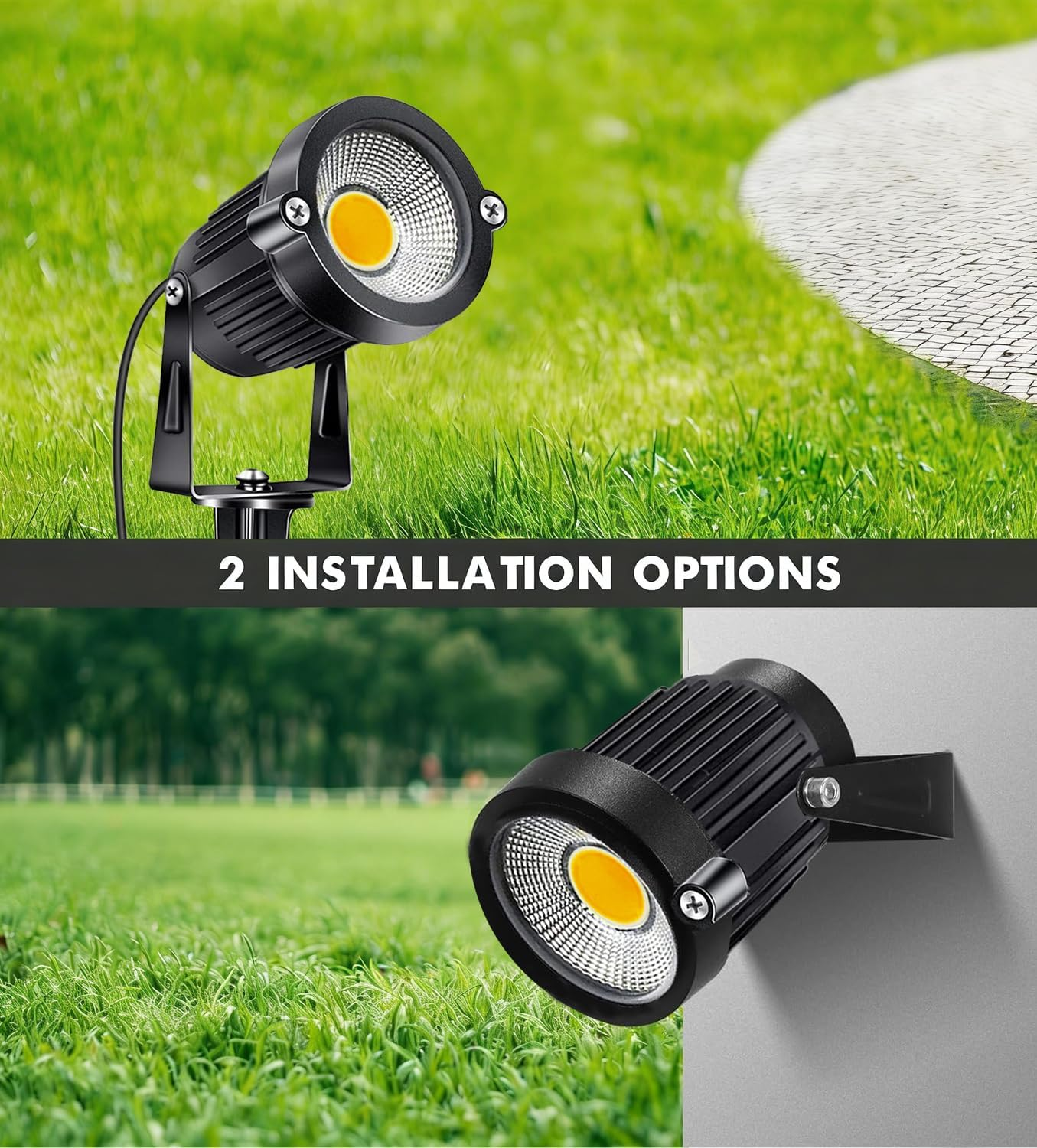 AHSELLUS Low Voltage Landscape Lights Outdoor LED Spotlights Garden Spot Lights Outdoor Pathway Lighting 5W 12V 24V IP66 Waterproof Spike Flood Lighting for Tree(8 Pack) image number 5