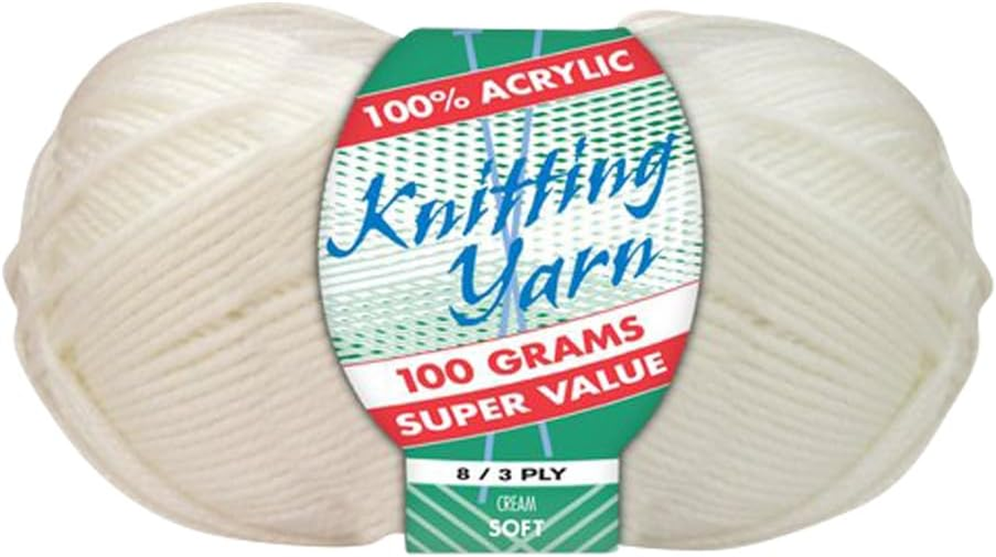 Yatsal 100% Acrylic 8-Ply Knitting Yarn 100 G, Cream image number 1