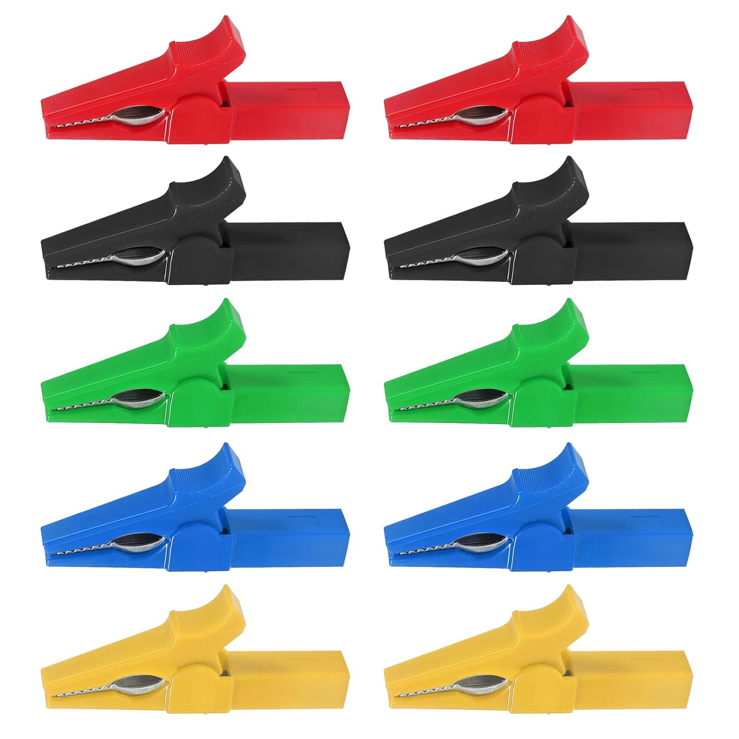 DIANN 10Pcs Full Insulated Alligator Clip 1000V 32A Automotive Car Battery Alligator Clips Electrical Test Clips with 4Mm Banana Jack Socket for Multimeter Test Leads 5 Colors image number 4