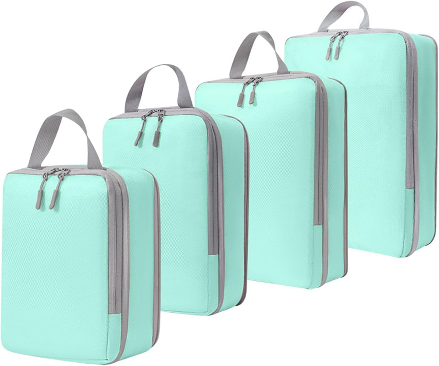 Compression Packing Cubes, 4 Set Travel Packing Cubes for Carry on Suitcases, Packing Cubes for Carry on Luggage & Travel Storage Bags for Luggage, Packing Organizers (Turquoise) image number 1