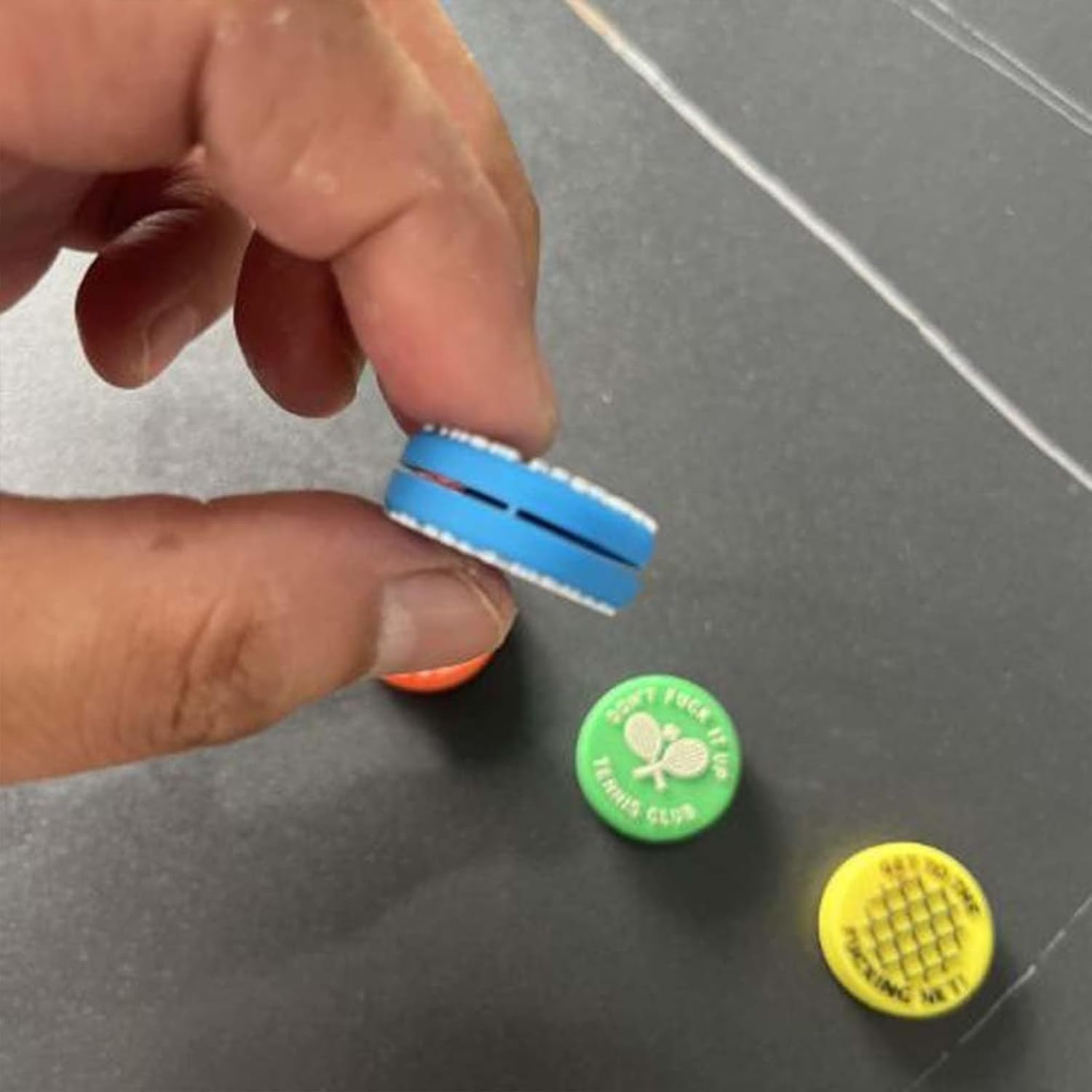 ZGLUZP 4 Pcs Spicy/Aggressive Reminder to Keep You on Your Tennis Game - Tennis Vibration Dampener, Tennis Racket Dampener, the Best Tennis Gift for Every Player Team Tennis Vibration Dampeners