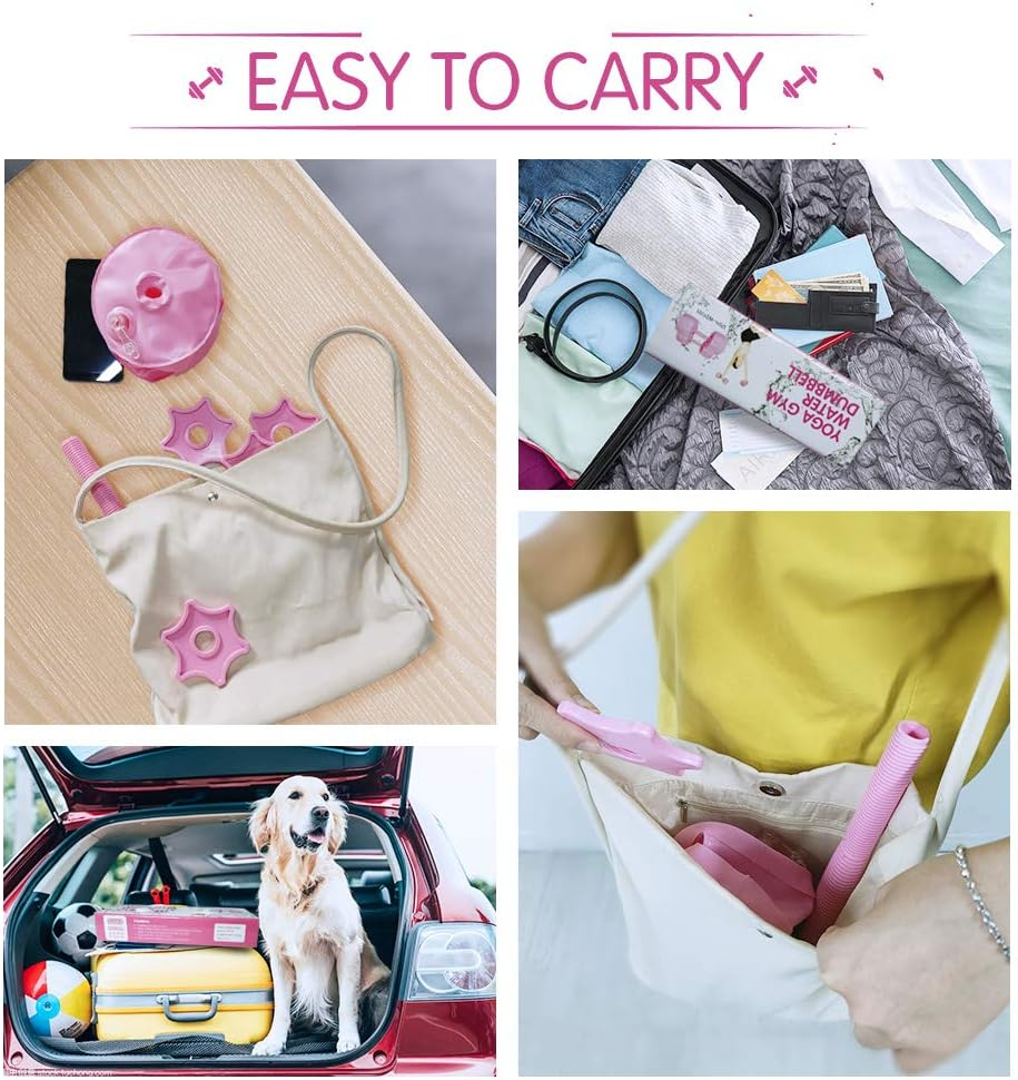 Water Dumbbells Set, Dumbbells Water Fillable, Travel Dumbbells, Adjustable Dumbbell Weight, Portable, for Men and Women - Strength Training - Fitness Training image number 6