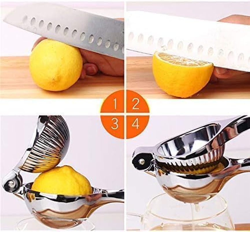 Lemon Squeezer Juicer- Stainless Steel Handheld Lime Juicers - Anti-Rust and Durable, Easy to Extract All Lemon/Citrus Juice, Suitable for Home, Bar, Etc