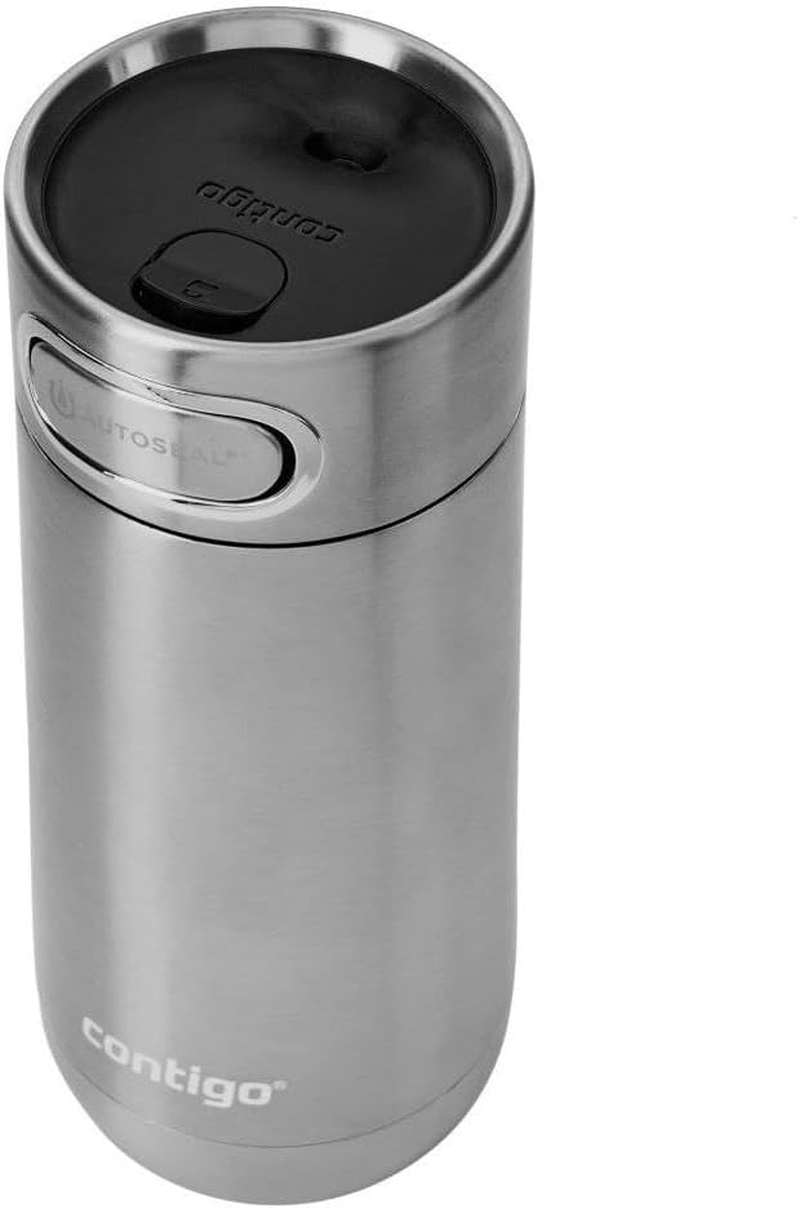 Contigo Luxe Autoseal Travel Mug, Stainless Steel Thermal Mug, Vacuum Flask, Leakproof Tumbler, Dishwasher Safe, Coffee Mug with BPA Free Easy-Clean Lid, Stainless Steel, 360 Ml - 360 Millilitres, Cornflower image number 6