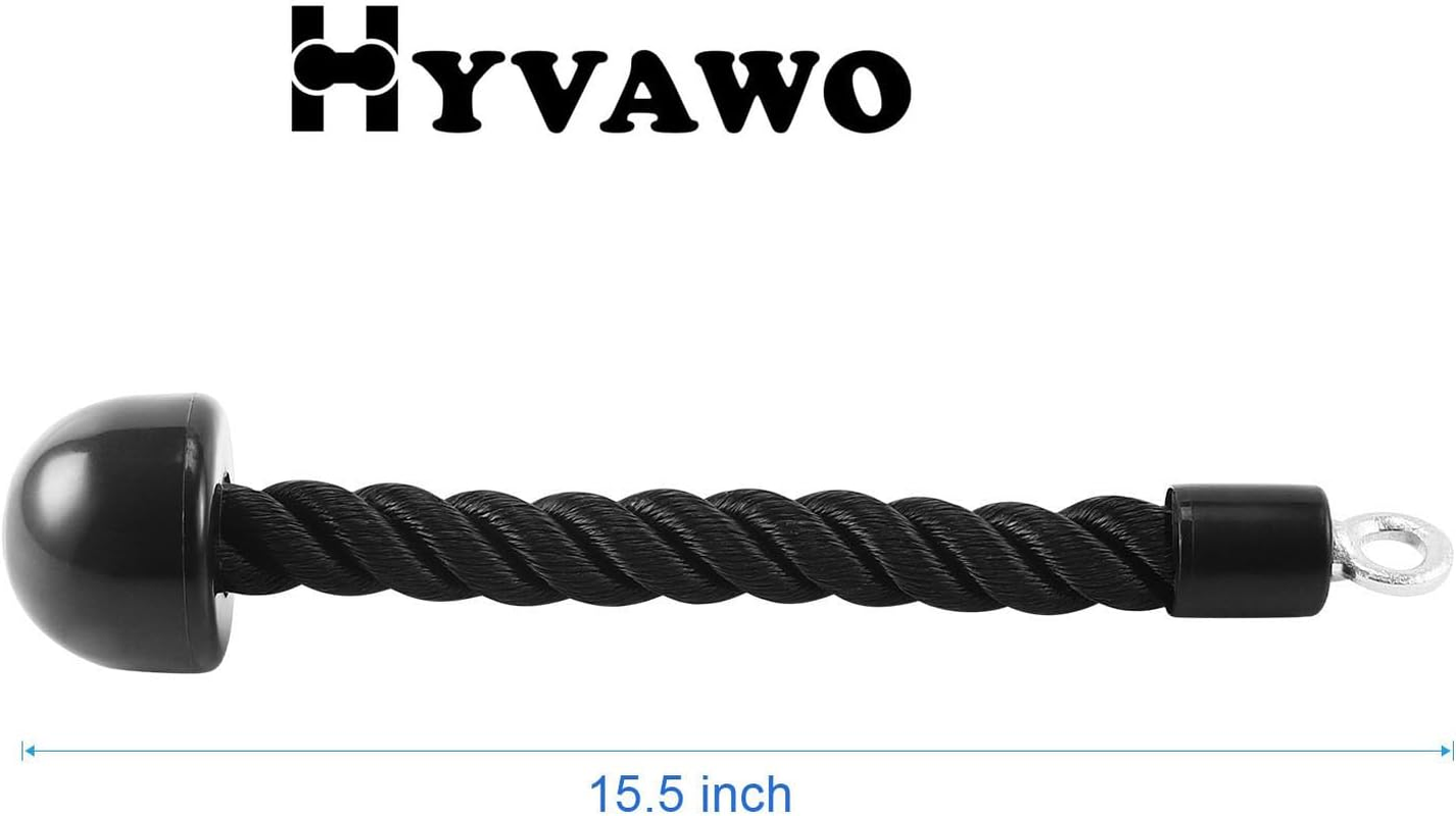 Pull down Rope Single Grip Tricep Bicep Exercise Attachment for Cable Machines Gym Pulley Workout - Black 2 Pack image number 3