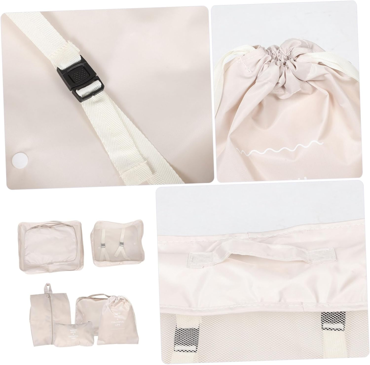 DEARMAMY 7Pcs Travel Shoes Bags Suitcase Organizer Packing Cubes Luggage Organizer Bags for Toiletries Cosmetics image number 2